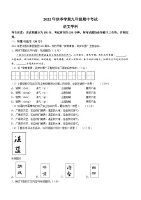 甘肃省陇南市西和县2022-2023学年九年级上学期期中语文试题