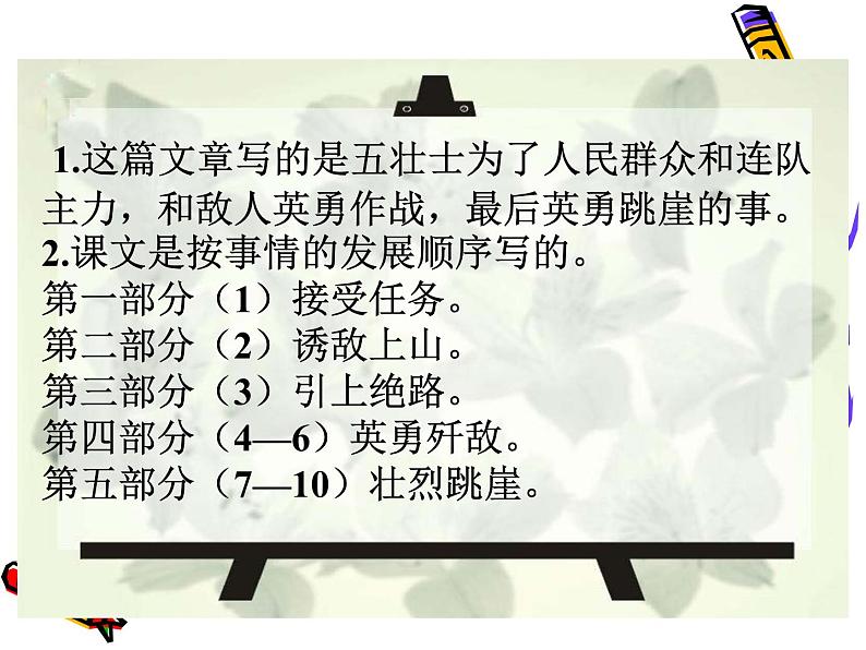 初中六年级上册语文课件---6.《狼牙山五壮士》08