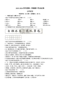 辽宁省铁岭市西丰县2023-2024学年七年级上学期期中语文试题