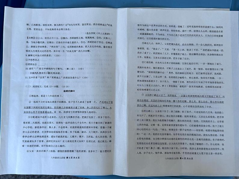 吉林省长春市农安县2023-2024学年八年级上学期期中学情调研语文试题第2页