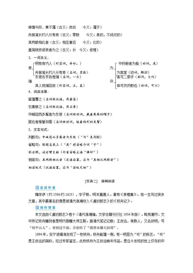 部编版语文八年级下册精品同步讲义第11课核舟记(含解析)02