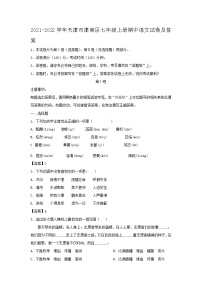 2021-2022学年天津市津南区七年级上册期中语文试卷及答案