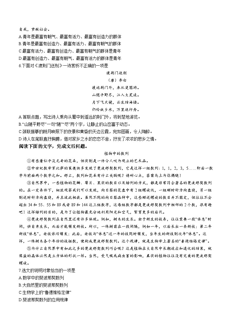 天津市河西区2023-2024学年八年级上学期期中语文试题02
