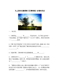 初中语文人教部编版九年级上册名著导读（一）《艾青诗选》：如何读诗同步训练题