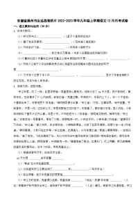 安徽省滁州市定远县张桥片2022-2023学年九年级上学期语文12月月考试卷