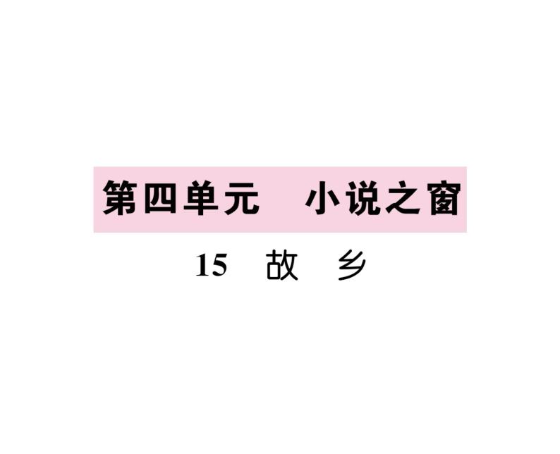 人教版九年级语文上第4单元小说之窗15故乡 课时训练ppt01