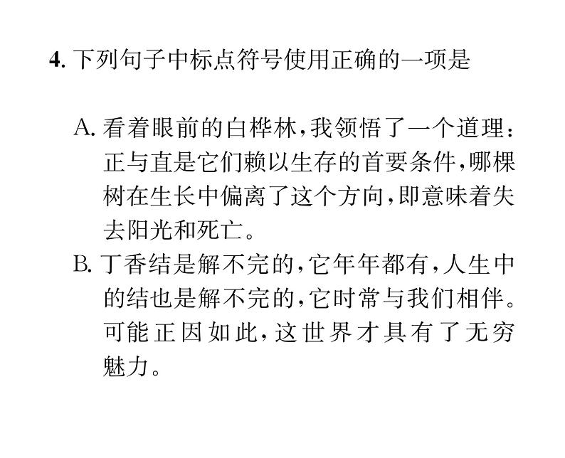 人教版九年级语文上期末专题复习专题3标点符号与病句 课时训练ppt08