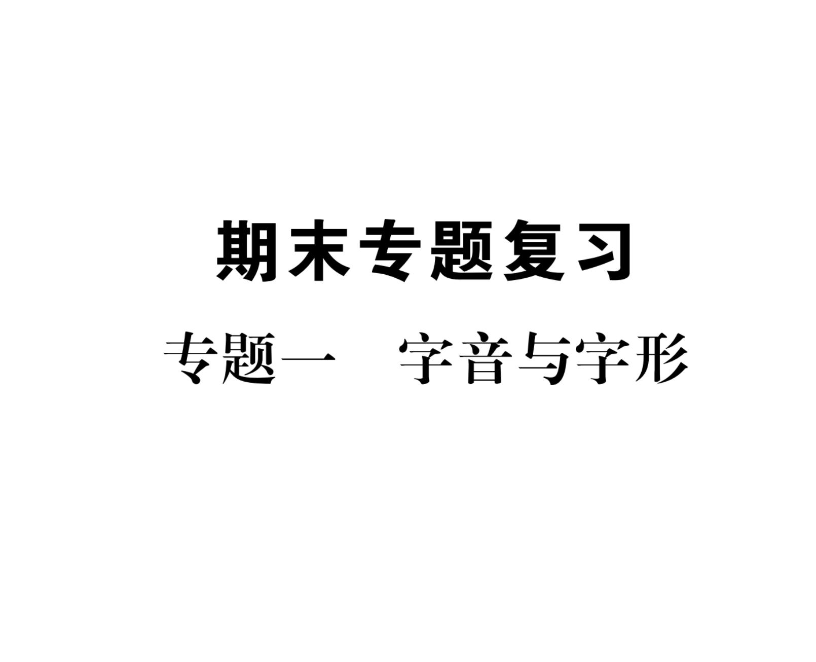 人教版九年级语文下期末专题复习专题1字音与字形课时训练ppt