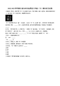 2022-2023学年浙江省台州市仙居县八年级（下）期末语文试卷(含答案解析)
