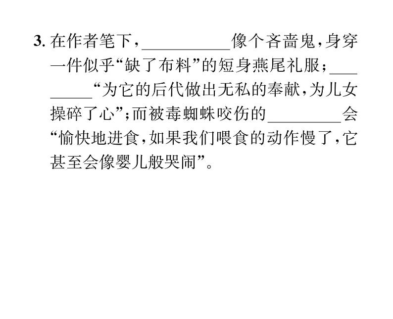 人教版八年级语文上第4单元情感哲思《昆虫记》综合训练(1)课时训练ppt第3页