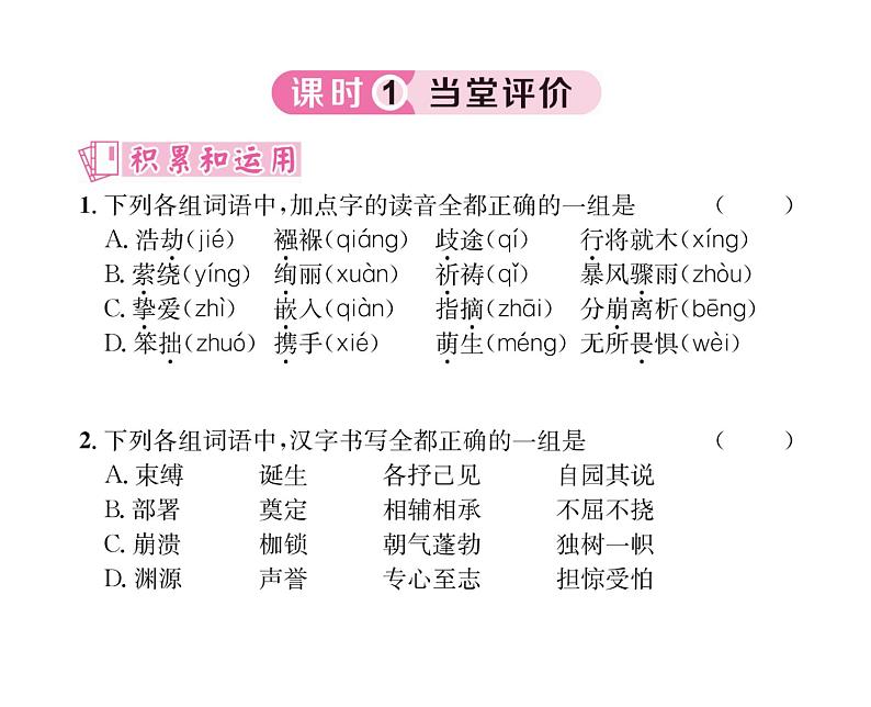 人教版八年级语文下第4单元魅力演说16庆祝奥林匹克运动复兴25周年课时训练ppt05