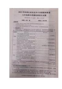 湖北省知名中小学教联体联盟2023-2024学年九年级上学期期中考试语文试题