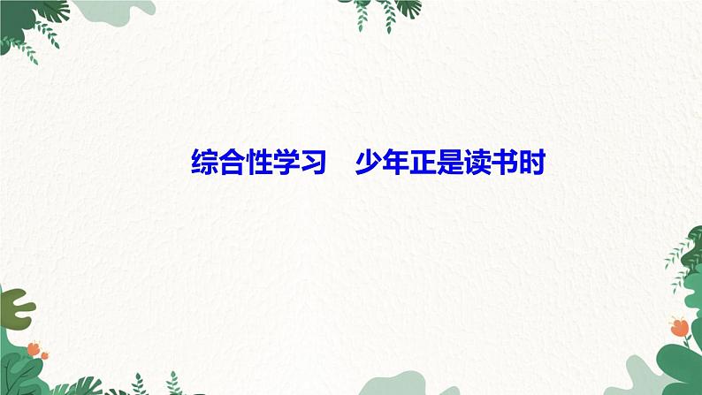 综合性学习 少年正是读书时第1页