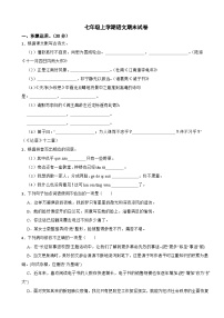 广东省潮州市2023年七年级上学期语文期末试卷(附答案)