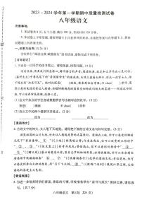 河南省平頂山市葉縣2023-2024學(xué)年八年級上學(xué)期11月期中語文試題