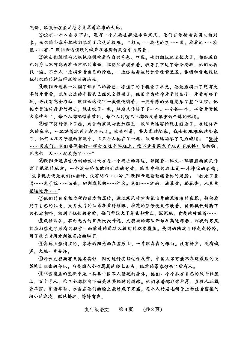 河南省濮阳市2023-2024学年九年级上学期11月期中语文试题03
