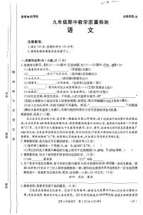 陕西省西安市部分学校2023-2024学年九年级上学期期中考试语文试题