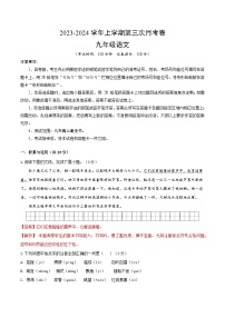 九年级语文第三次月考卷（新疆专用，九年级上册全书）-2023-2024学年初中上学期第三次月考