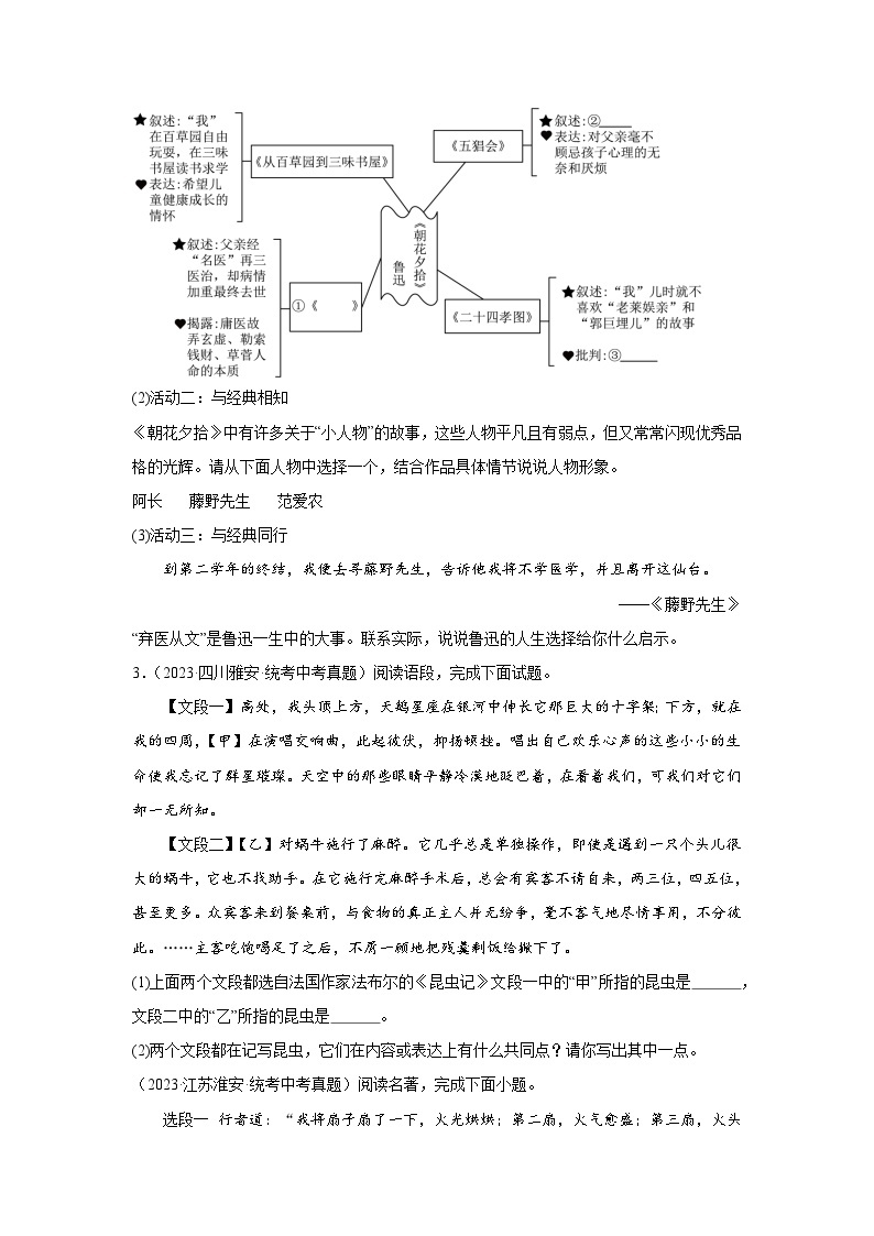 2021-2023年中考语文三年真题分类汇编（全国版）15名著02