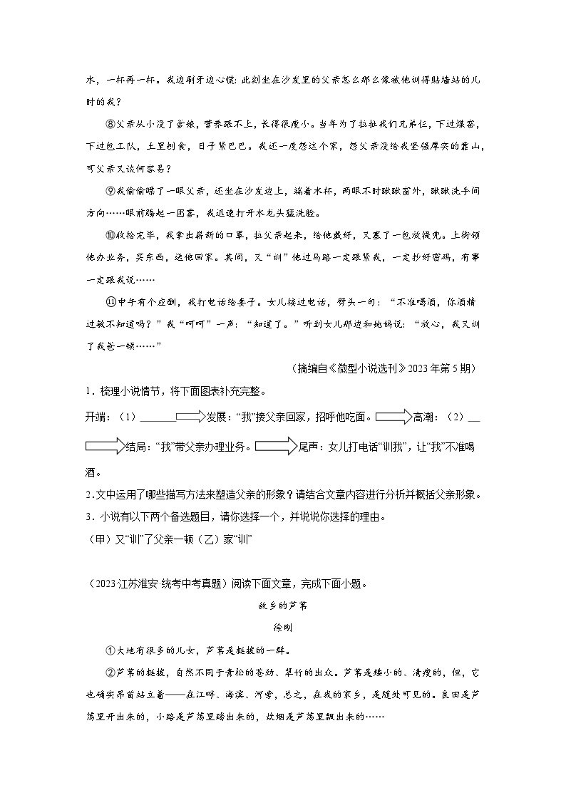 2021-2023年中考语文三年真题分类汇编（全国版）17散文02