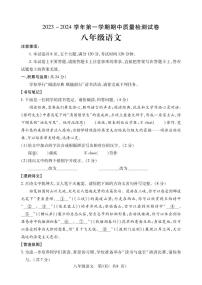 河南省平顶山市叶县2023-2024学年八年级上学期期中考试语文试题(含答案)