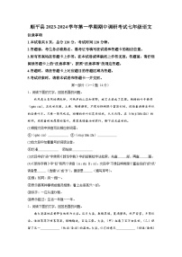 河北省保定市順平縣2023-2024學(xué)年七年級上學(xué)期期中語文試題（含解析）
