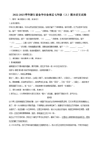 2022-2023学年浙江省金华市金东区七年级（上）期末语文试卷（含答案解析）