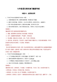 专题03：成语的运用 2023-2024年 七年级上册语文期末复习专练题型 （统编版）