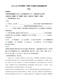 安徽省亳州市涡阳县2023-2024学年八年级上学期期中语文试题（解析版）