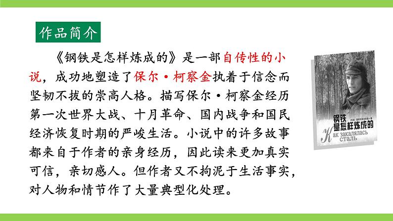 【核心素养】部编版初中语文八下第六单元名著导读《钢铁是怎样炼成的》(课件+教案+测试)08