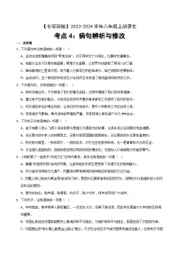 考点04 病句辨析与修改-2023-2024学年八年级上册语文高频考点专项突破试卷（部编版，含解析）