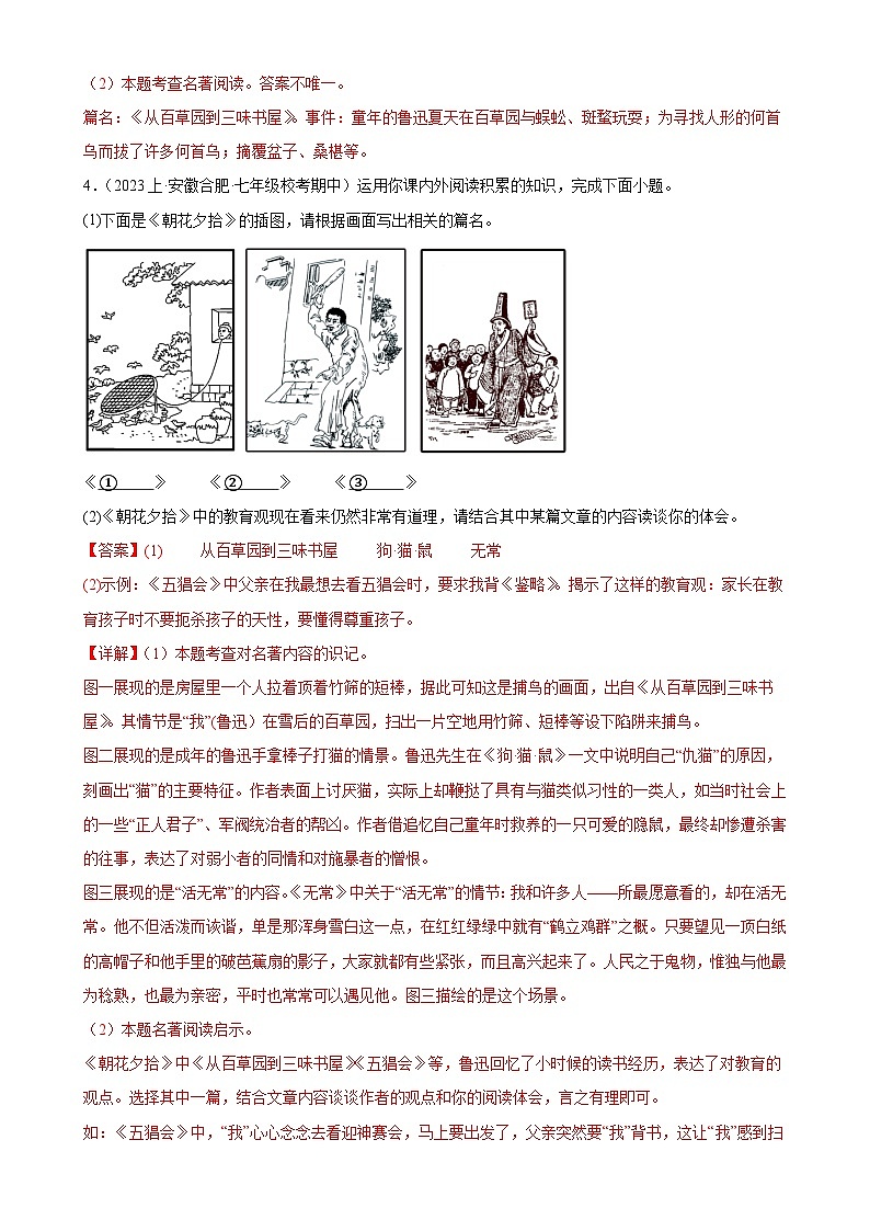 专题07:名著导读(考题猜想)-2023-2024学年七年级语文上学期期末考点大串讲(统编版)(解析版)第3页