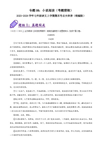 专题08：小说阅读（考题预测）-2023-2024学年七年级语文上学期期末考点全预测（统编版）