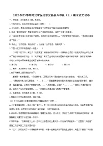 2022-2023学年河北省保定市安新县八年级(上)期末语文试卷(含详细答案解析)