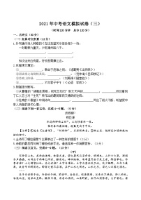 2021年山东省菏泽市郓城县中考模拟语文试题(三)