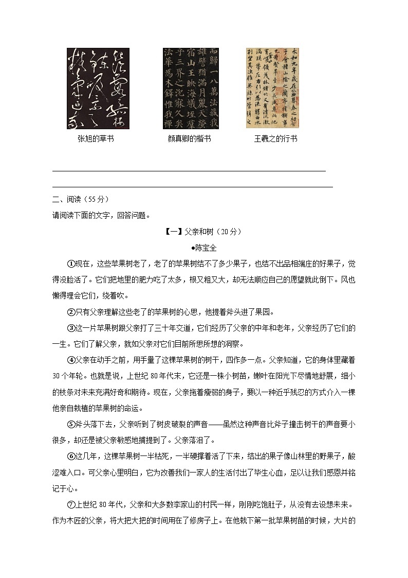 安徽省亳州市涡阳县2023-2024学年九年级上学期12月月考语文模拟试题(含答案)第3页