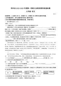 安徽省亳州市利辛县2022-2023学年九年级上学期期末语文试题