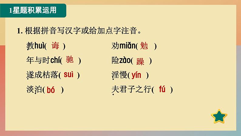 人教版语文七上 15 诫子书(练习课件PPT)02