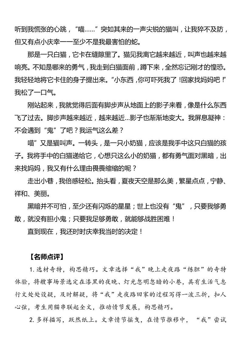 部编版中考九年级下册语文素材作文指导教案+中考满分作文 描写最具特色的5篇满分作文(附名师点评)第2页
