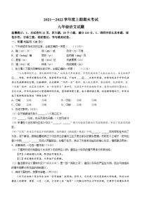 河南省周口市太康县2021-2022学年九年级上学期期末语文试题(无答案)