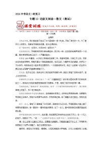 專題10 記敘文閱讀——散文（原卷版）2024年中考語文二輪復習講練測（全國通用）