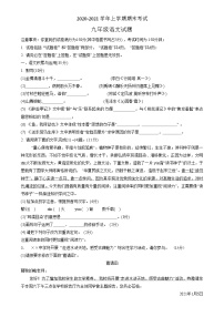 安徽省合肥市瑤海區(qū)2020-2021學年九年級上學期期末考試語文試題