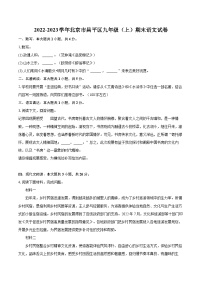 2022-2023學(xué)年北京市昌平區(qū)九年級(jí)（上）期末語文試卷（含詳細(xì)答案解析）