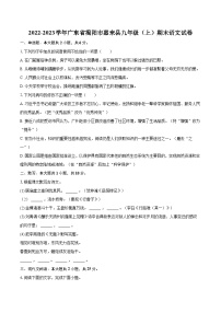 2022-2023学年广东省揭阳市惠来县九年级（上）期末语文试卷（含详细答案解析）