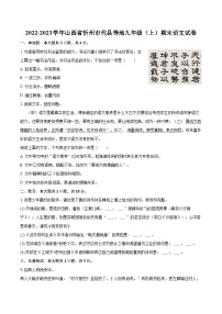 2022-2023学年山西省忻州市代县等地九年级(上)期末语文试卷(含详细答案解析)