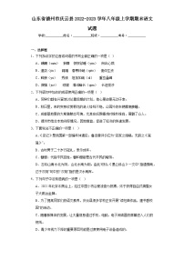 山東省德州市慶云縣2022-2023學年八年級上學期期末語文試題
