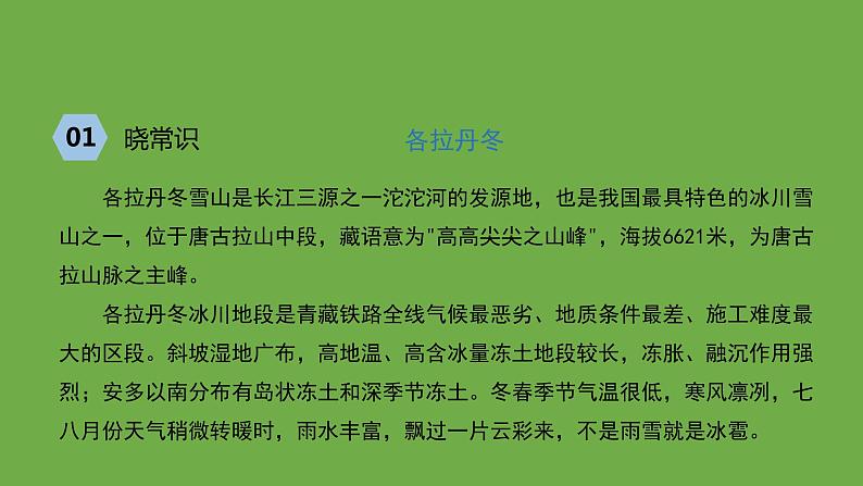 八年级语文下册《在长江源头各拉丹冬》创新课件第4页