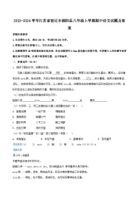 2023-2024学年江苏省宿迁市泗阳县八年级上学期期中语文试题及答案