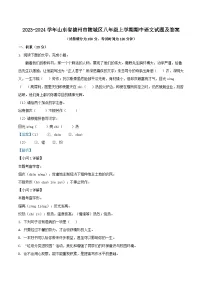 2023-2024学年山东省德州市陵城区八年级上学期期中语文试题及答案