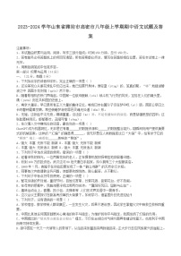 2023-2024学年山东省潍坊市高密市八年级上学期期中语文试题及答案